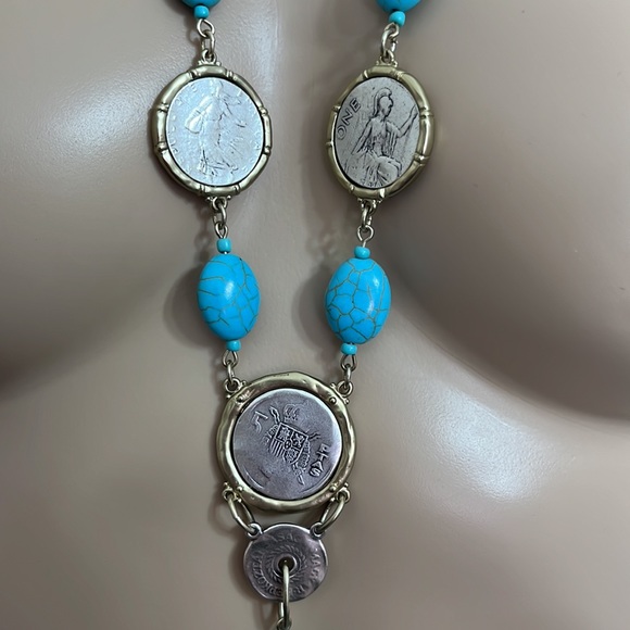 NWT Chico’s Coin & Turquoise Chain - Picture 12 of 14